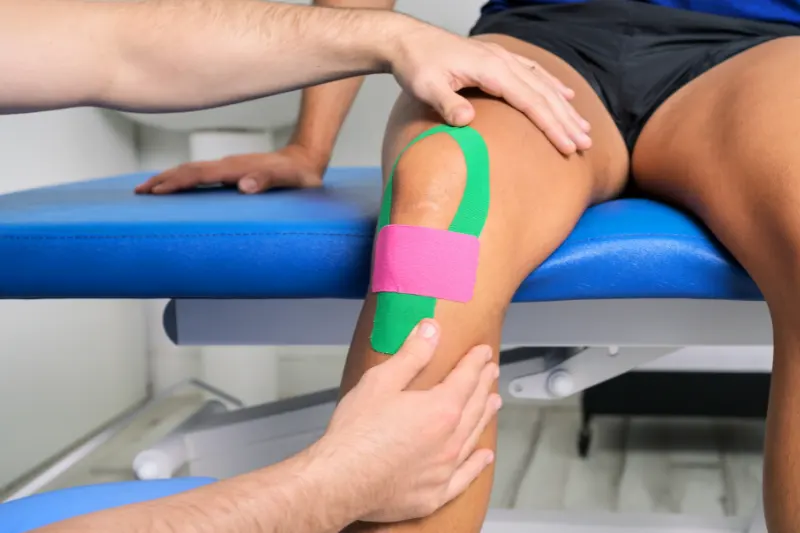 Sports_injury a physiotherapist helping with an injury